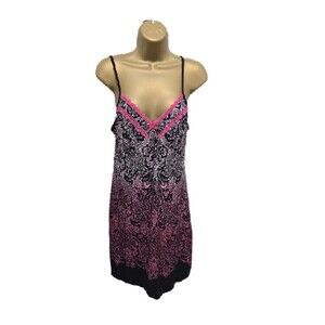 y2k Babydoll Tunic Dress Womens Paisley Black Pink Lace Whimsigoth Fairy Short